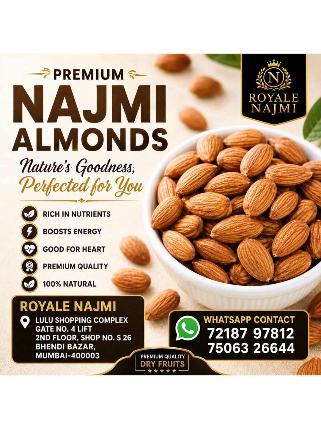 Premium Najmi Almonds/ Badam