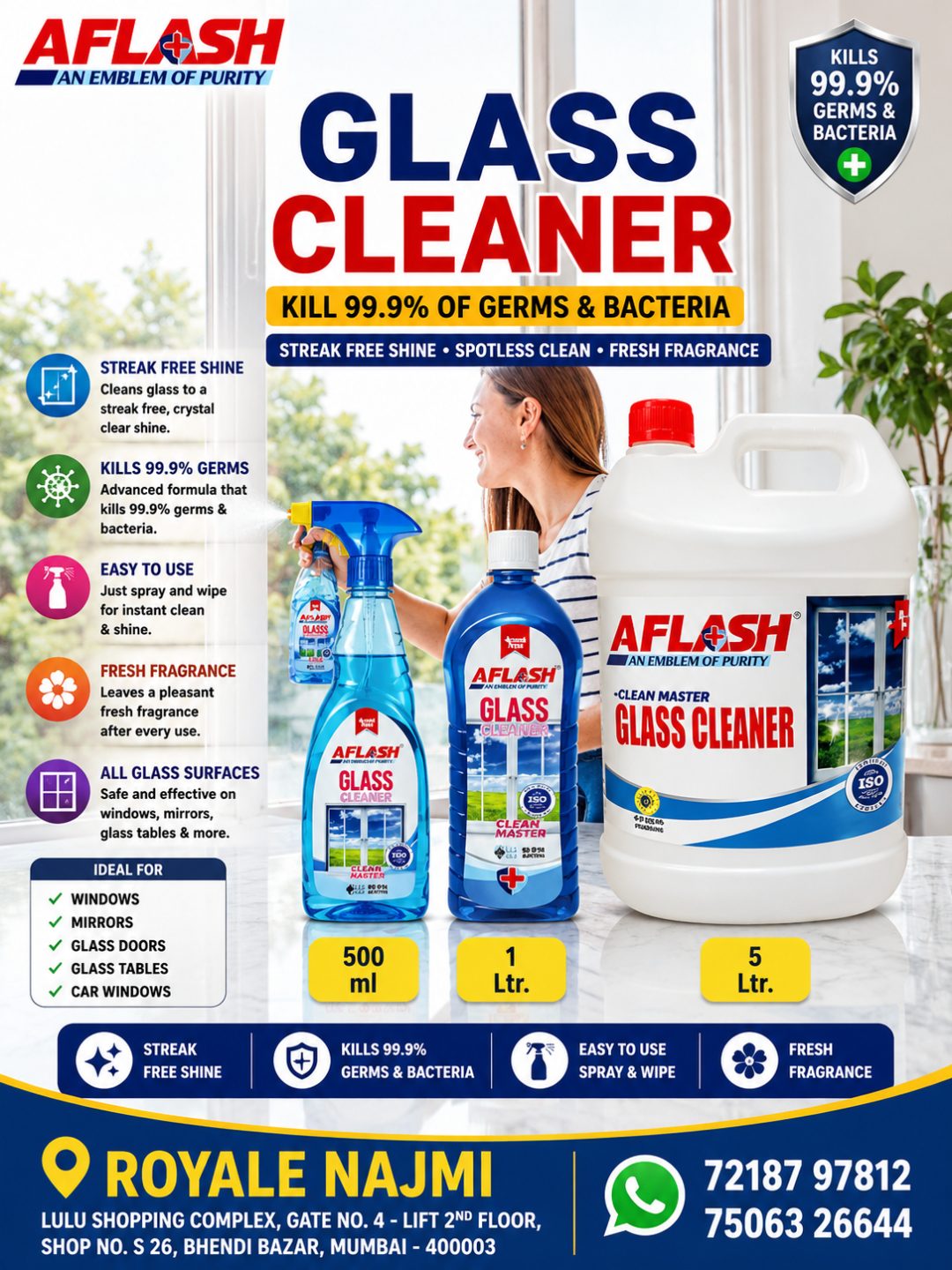 AFLASH GLASS CLEANING LIQUID